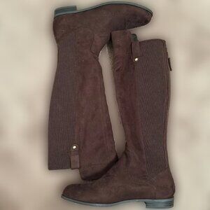 NEW SIZE 9 Boots Anne Klein Audrey Iflex Dark Brown Suede Knee High Riding